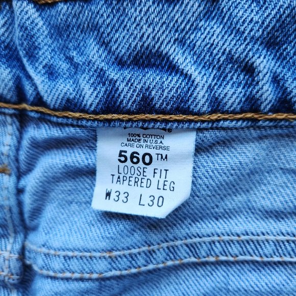 90'S Levi's 560 loose fit tapered leg denim pants, men's size 34, vintage cotton blue type Vintage Second Hand main image 1